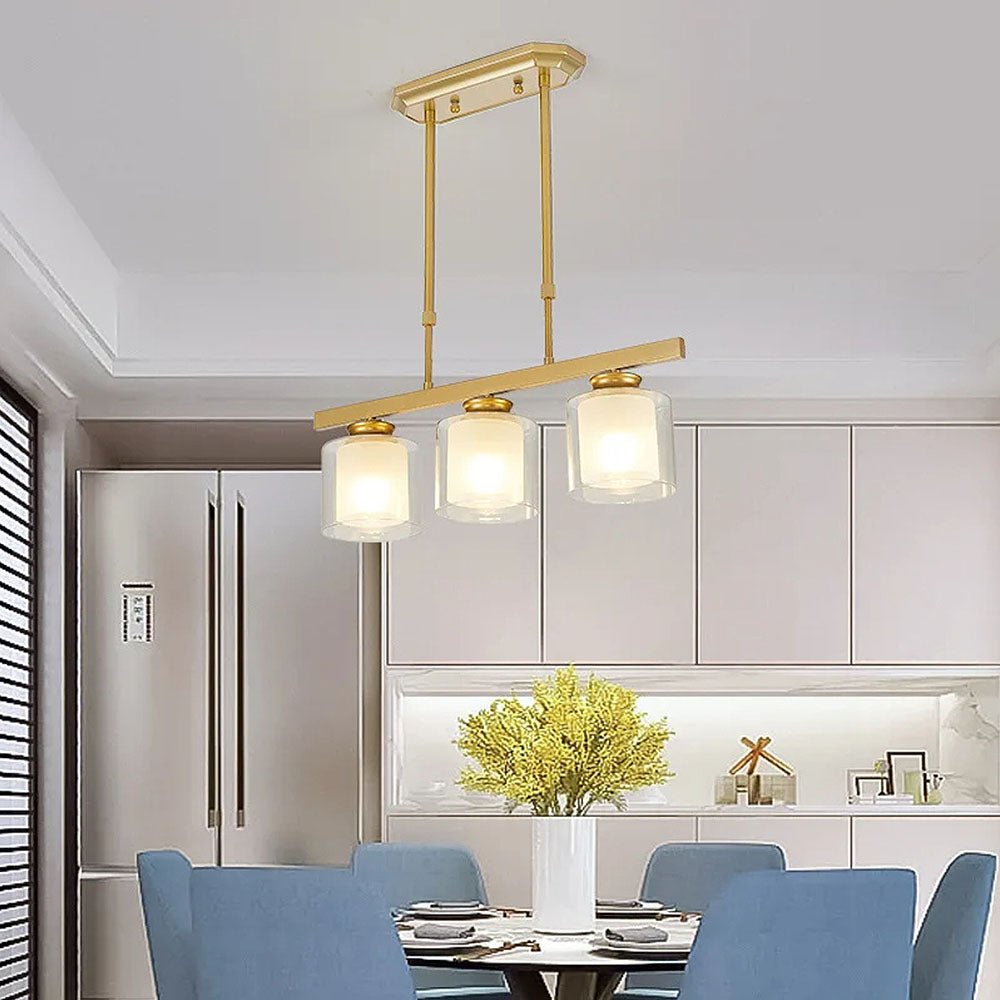 Adjustable Glass Ceiling Light for Modern Kitchen Island – Elegant Design in Two Sizes 