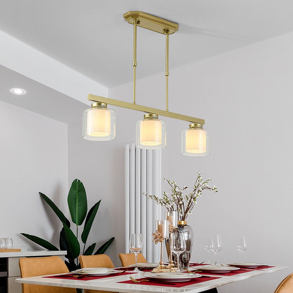 Adjustable Glass Ceiling Light for Modern Kitchen Island – Elegant Design in Two Sizes 