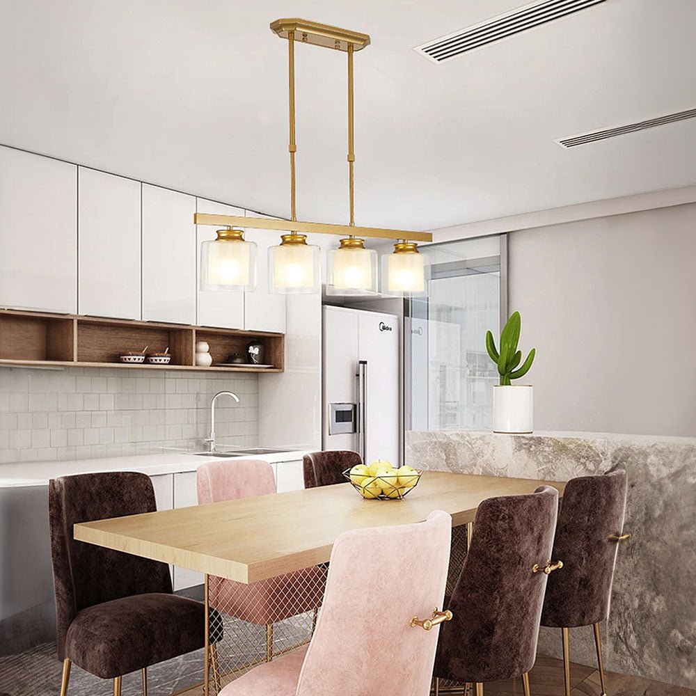 Adjustable Glass Ceiling Light for Modern Kitchen Island – Elegant Design in Two Sizes 