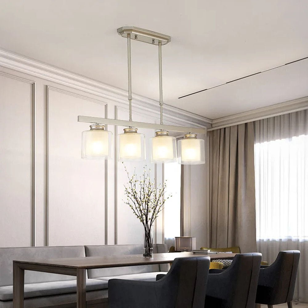 Adjustable Glass Ceiling Light for Modern Kitchen Island – Elegant Design in Two Sizes 