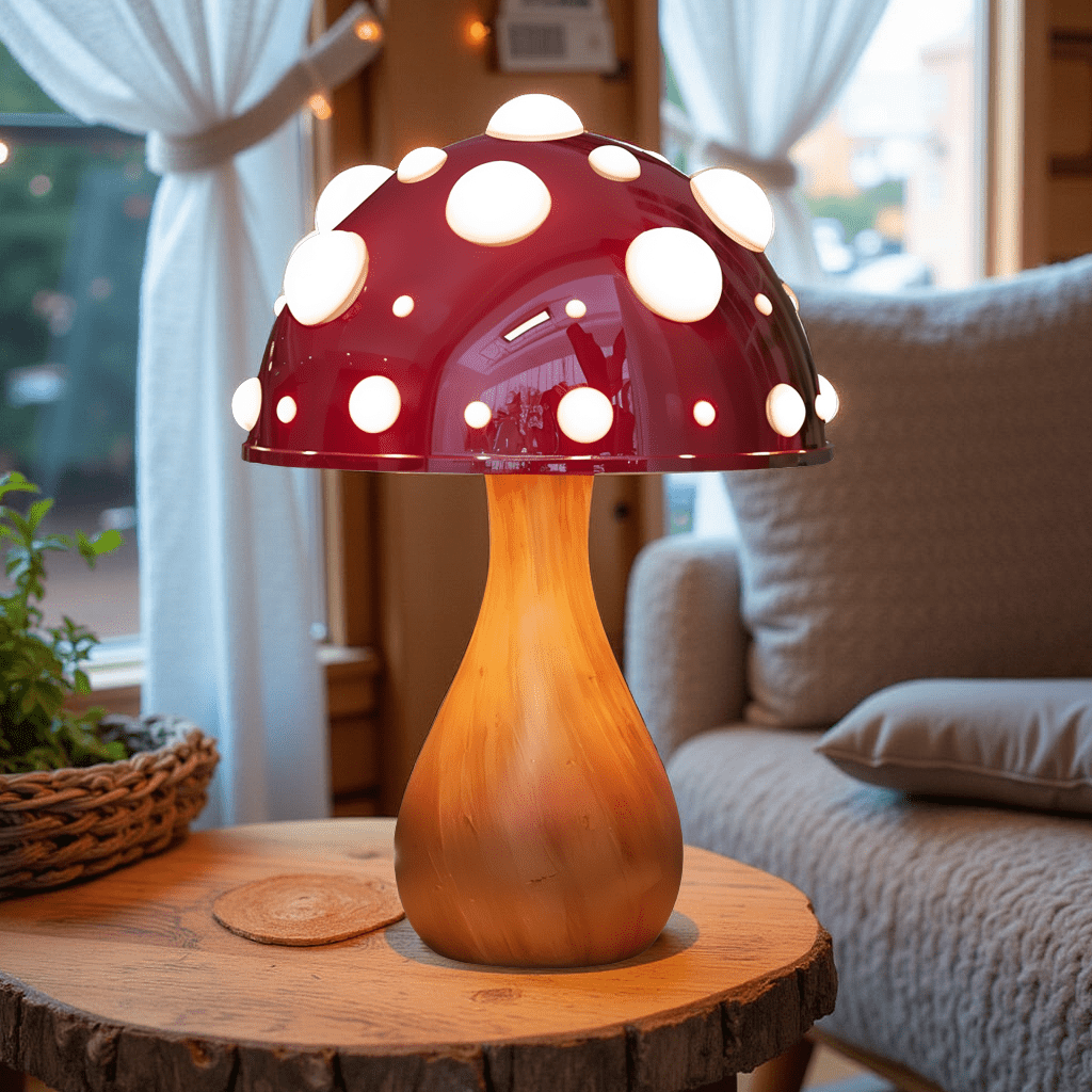 Adjustable Metal Mushroom Glow Lamp with 3 Light Modes – Compact Versatile Home Lighting 
