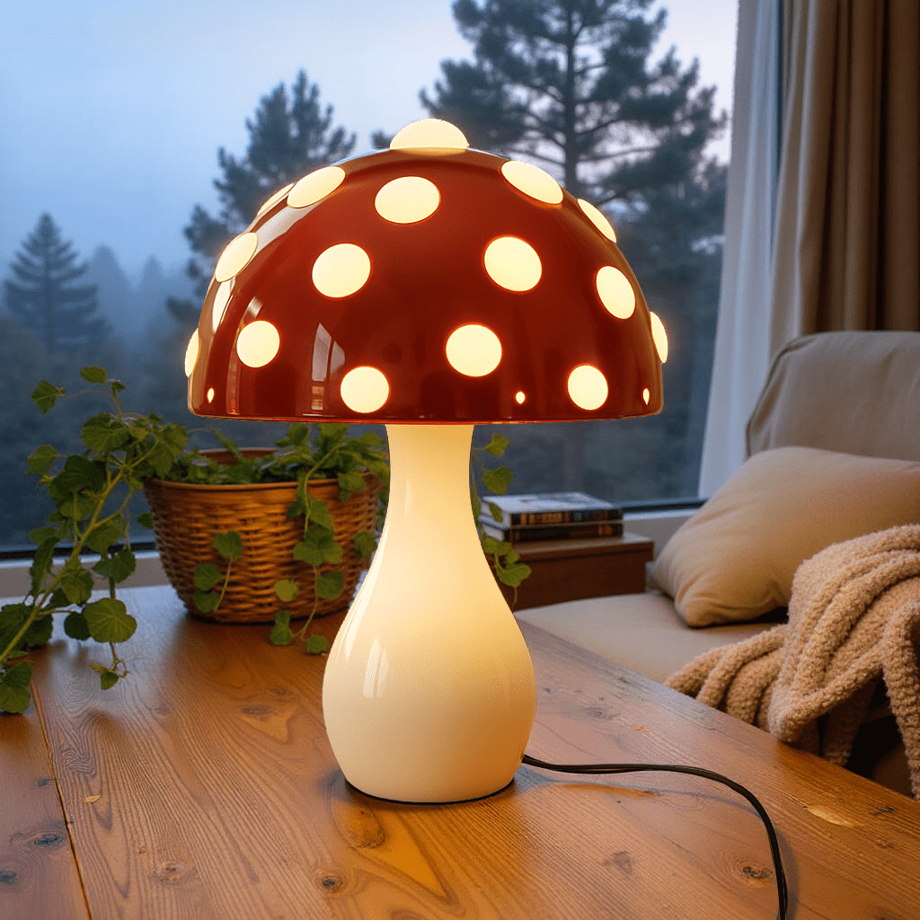 Adjustable Metal Mushroom Glow Lamp with 3 Light Modes – Compact Versatile Home Lighting 