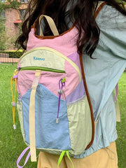 Lightweight Color Block Backpack Bag 