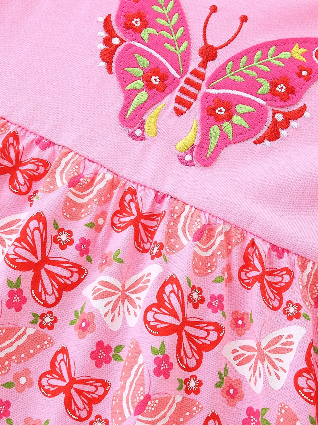 Children's Butterfly Long Sleeve Casual Dress 