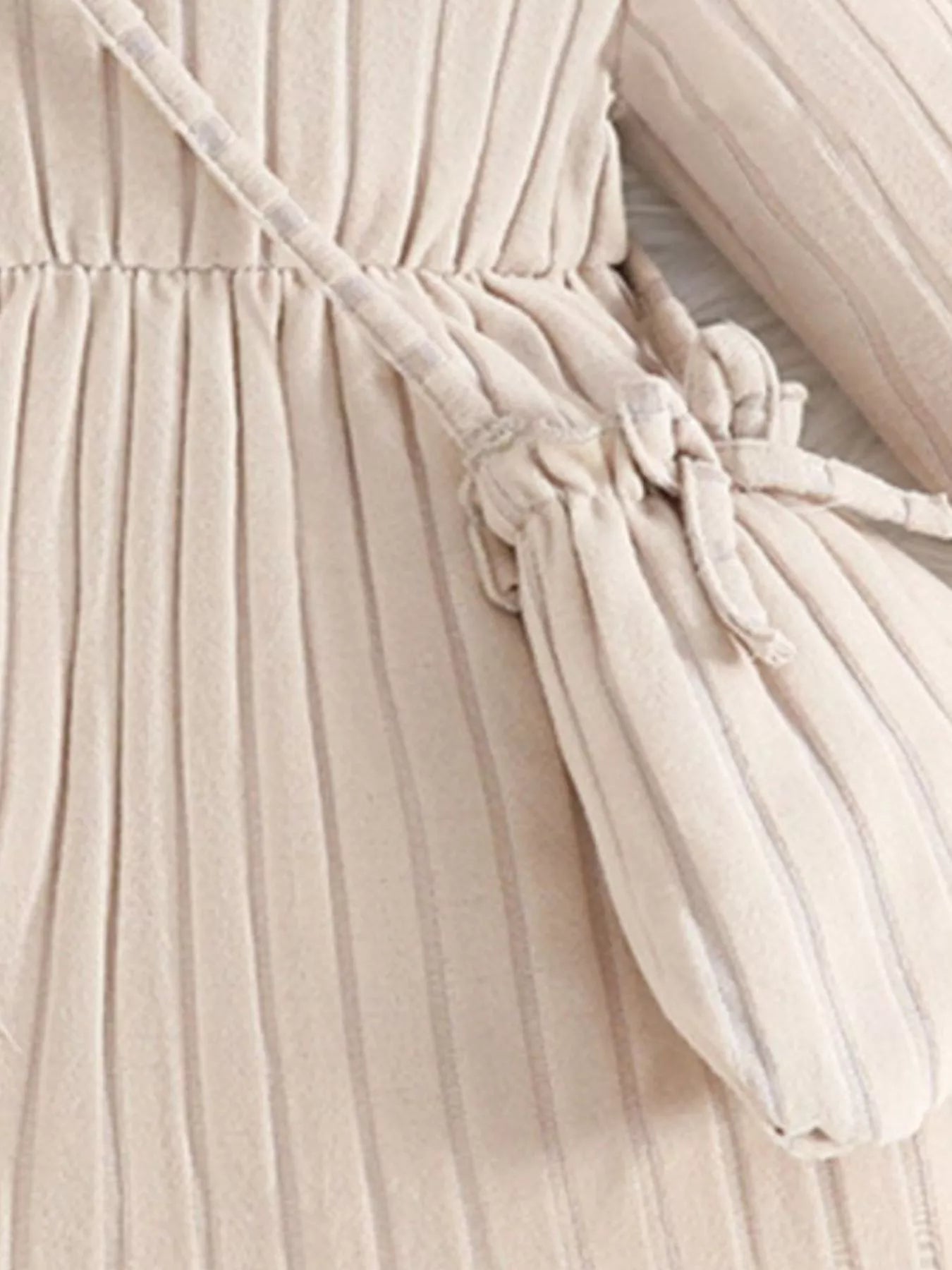 Children's Ribbed Knit Ruffle Trim Dress with Bag 