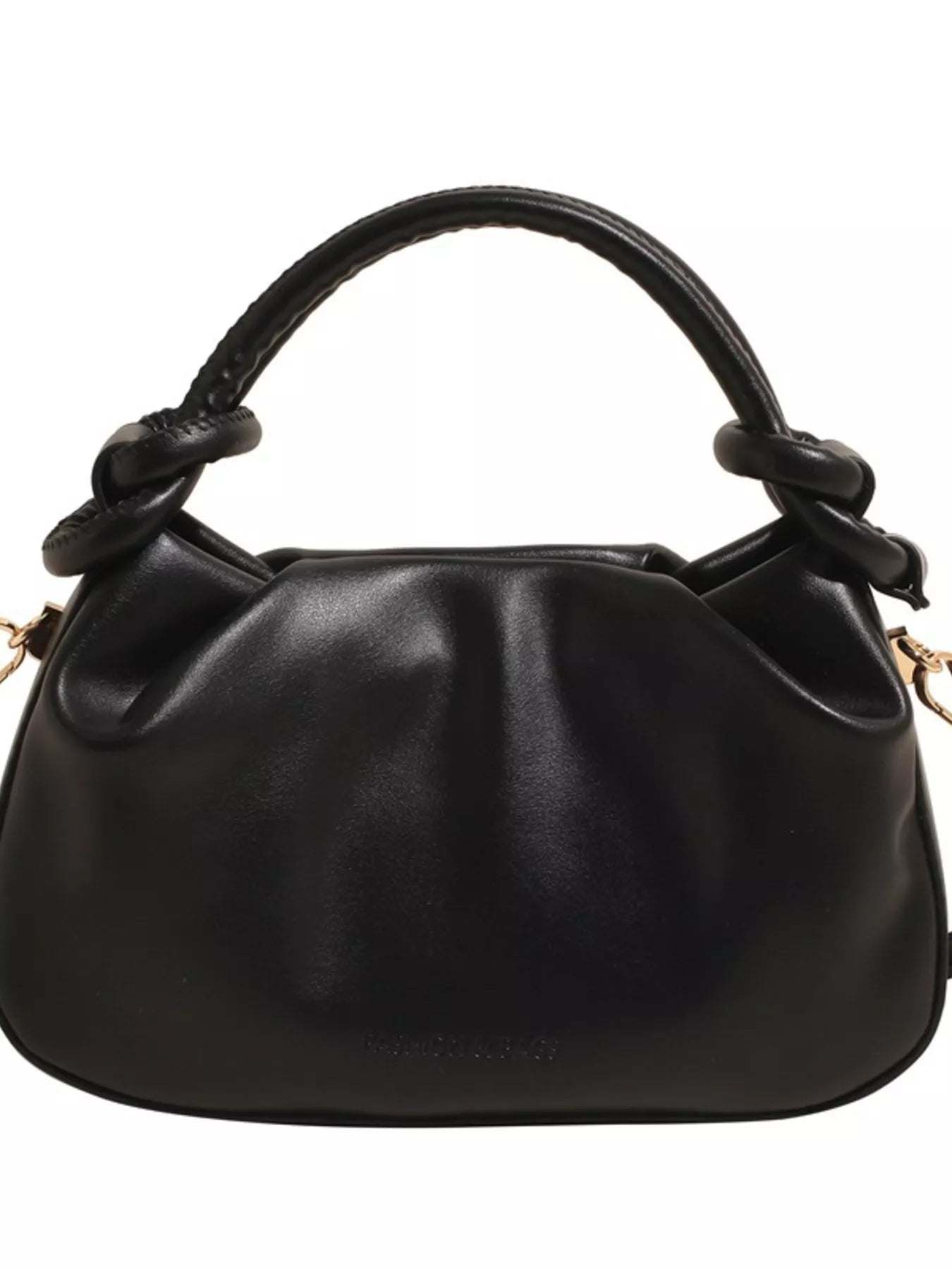 Knot Handle Ruched Crossbody Bag 
