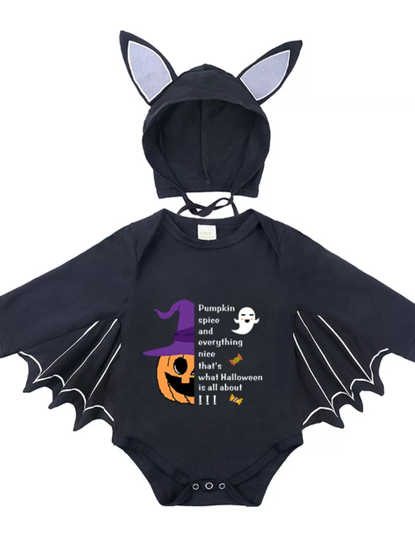 Children's Halloween Bat Bodysuit & Hat Costume Set 