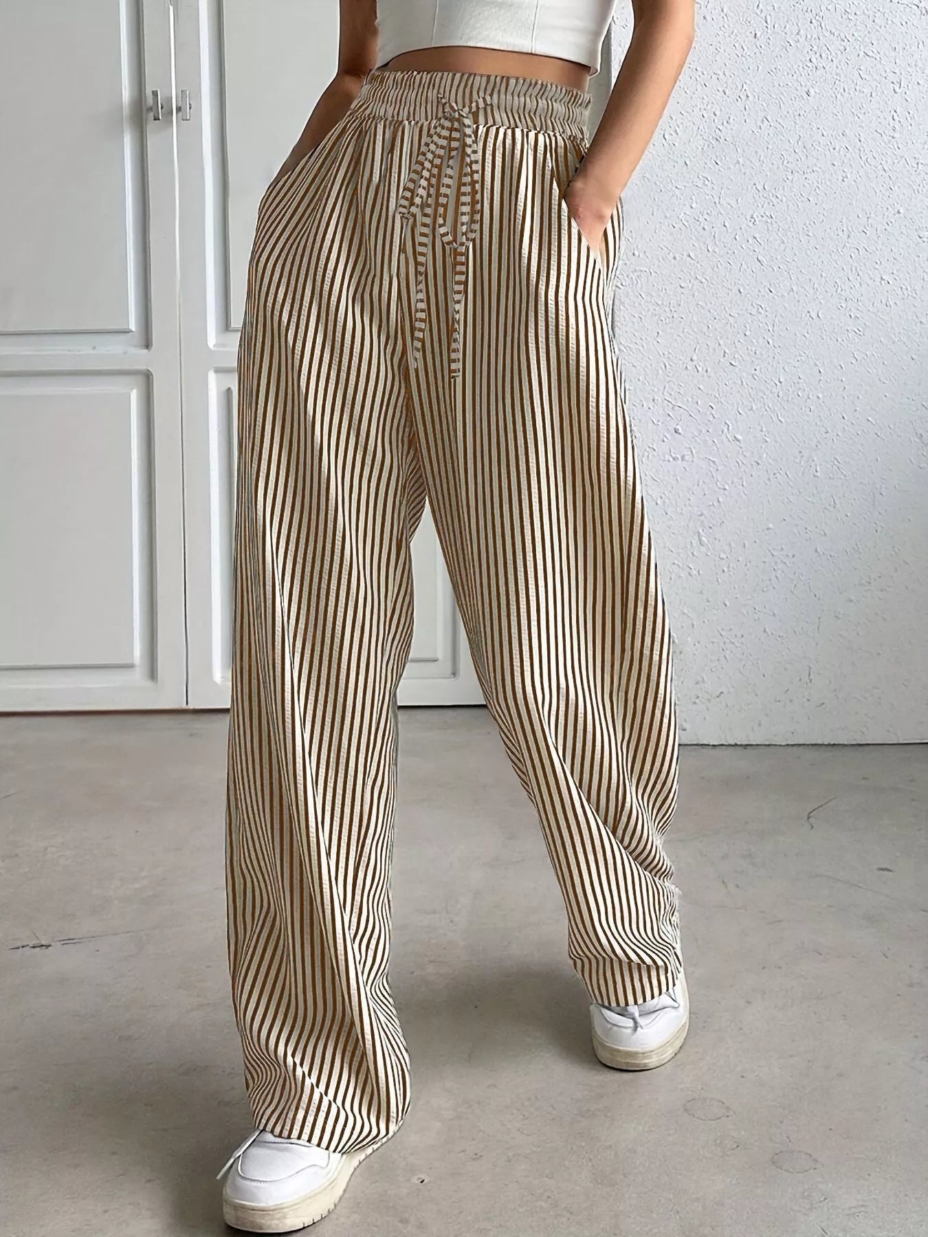 Striped Wide Leg Pants 