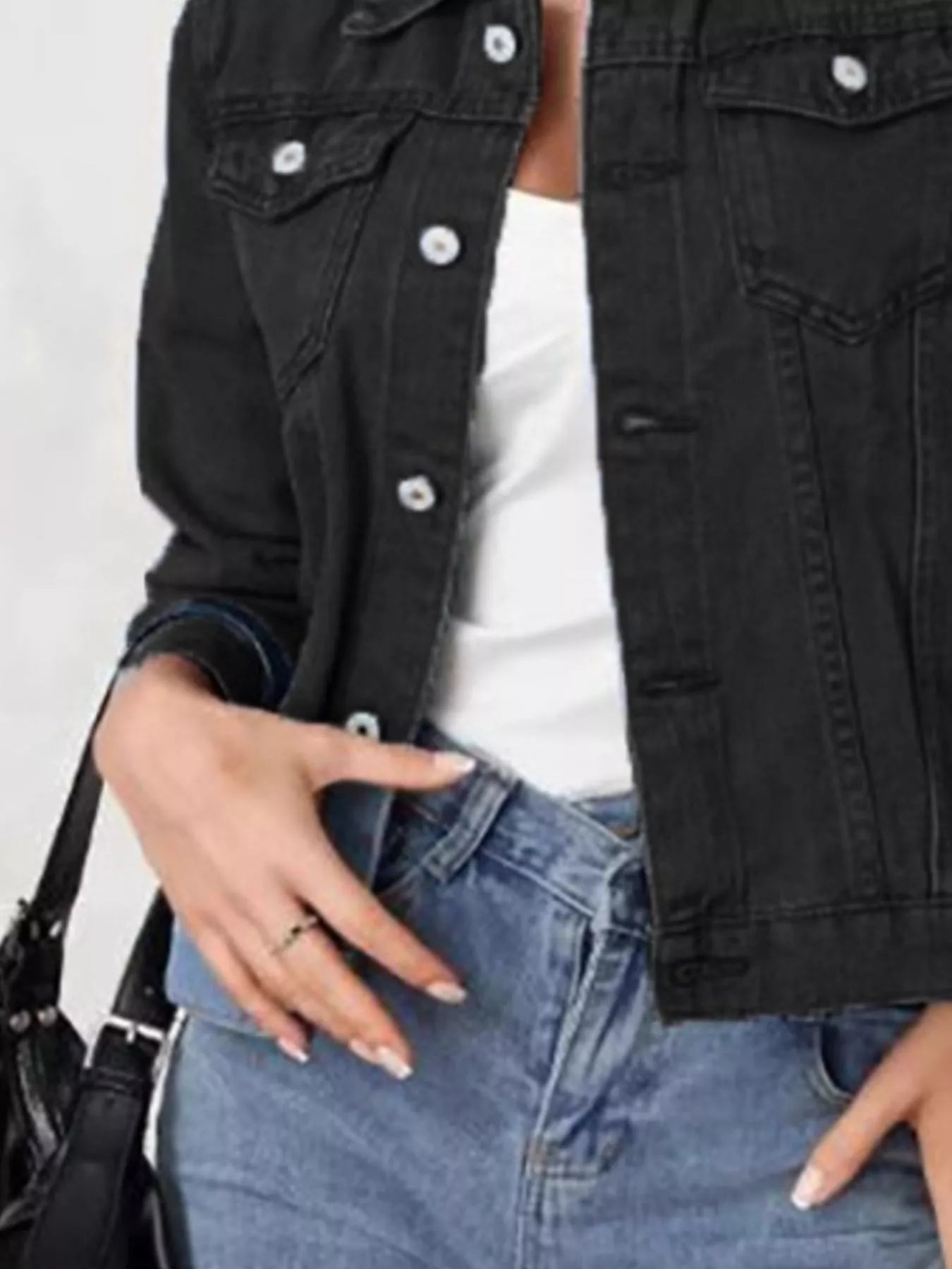 Button Up Long Sleeve Denim Jacket 