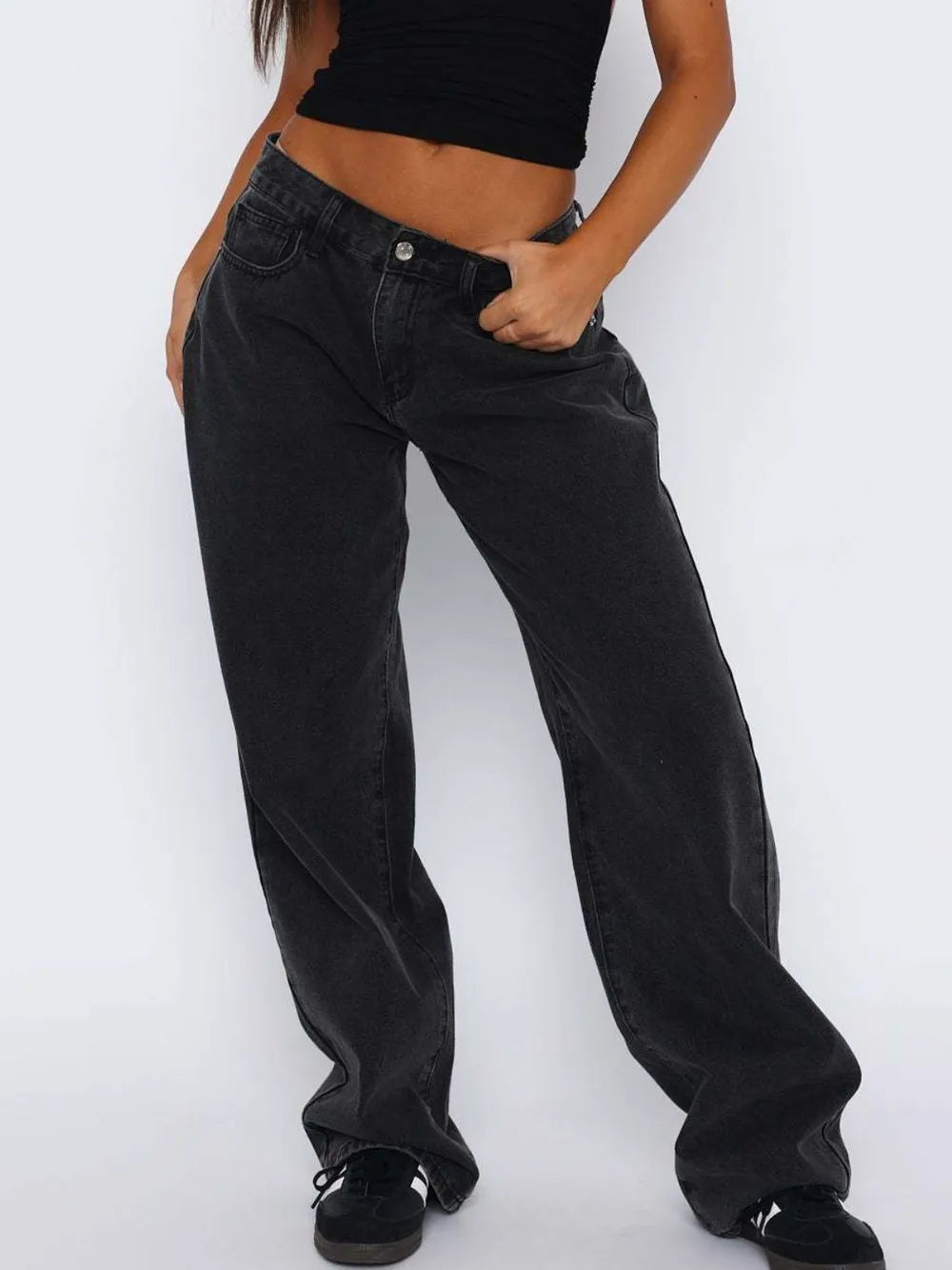 Wide Leg Jeans with Pockets 