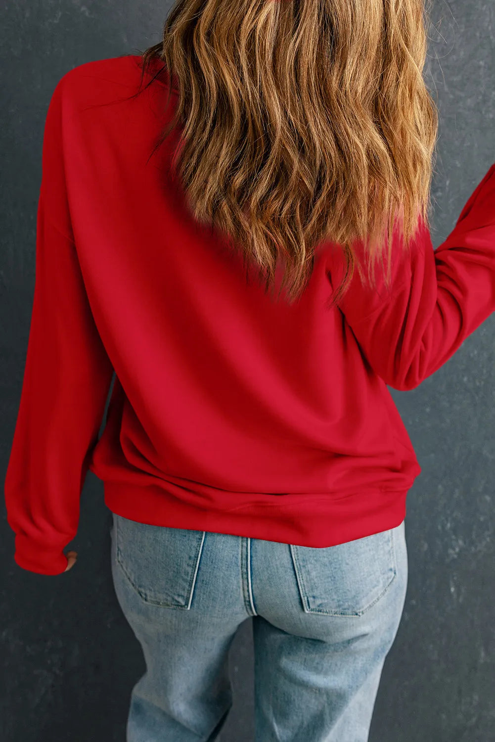 Plus Size Round Neck Long Sleeve Sweatshirt 