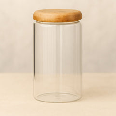 Airtight Glass Kitchen Storage Jars with Acacia Wood Lids – Stylish Pantry Organization 