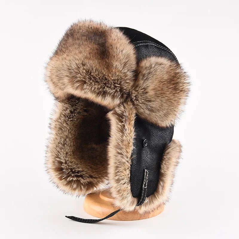 Arctic Aviator Hat | Premium Leather with Cozy Fur Lining 