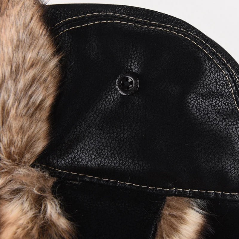Arctic Aviator Hat | Premium Leather with Cozy Fur Lining 