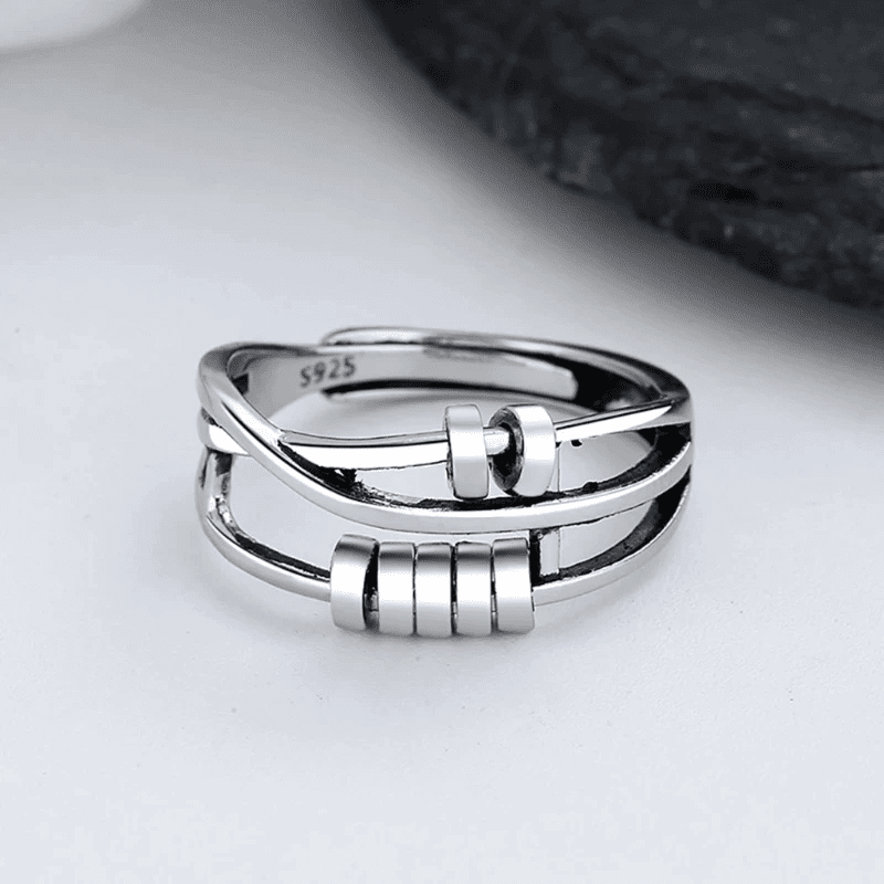 Astra Fidget Ring | Sterling Silver, Adjustable Anxiety Relief 