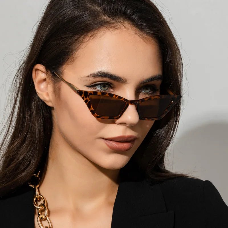Ava Women's Sunglasses | Cat-Eye Frame with Golden Accents 