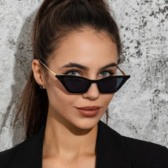 Ava Women's Sunglasses | Cat-Eye Frame with Golden Accents 