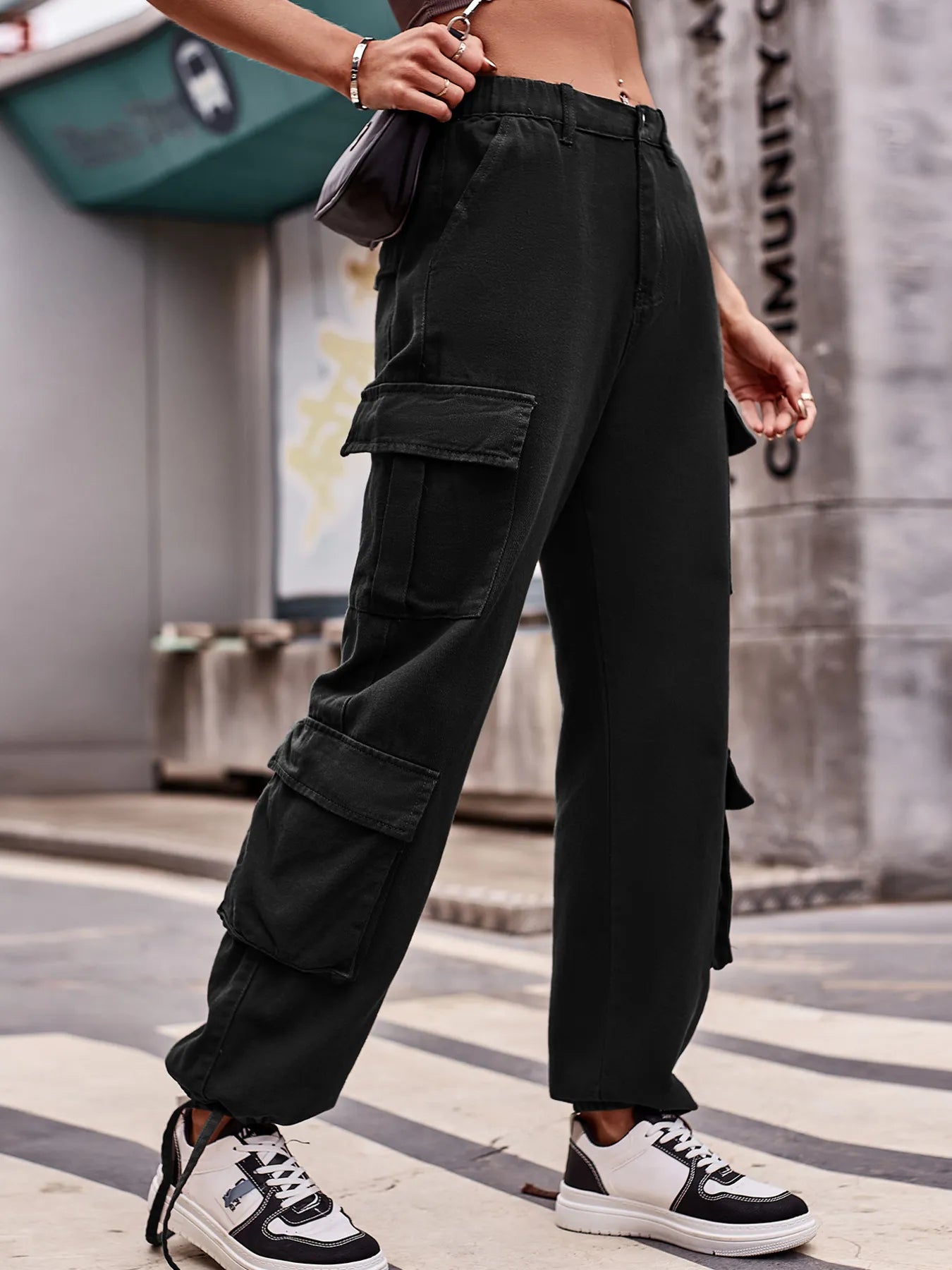 Casual Wide Leg Cargo Jeans 
