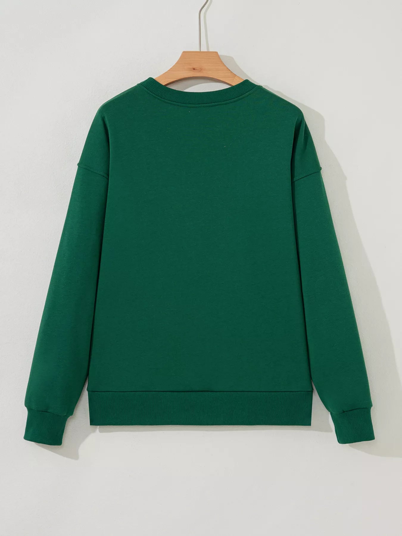 Embroidered Letter Christmas Round Neck Sweatshirt 