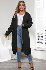 Plus Size Open Front Long Sleeve Cardigan 