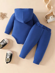 Children's Long Sleeve Bodysuit Hoodie and Pants Set 