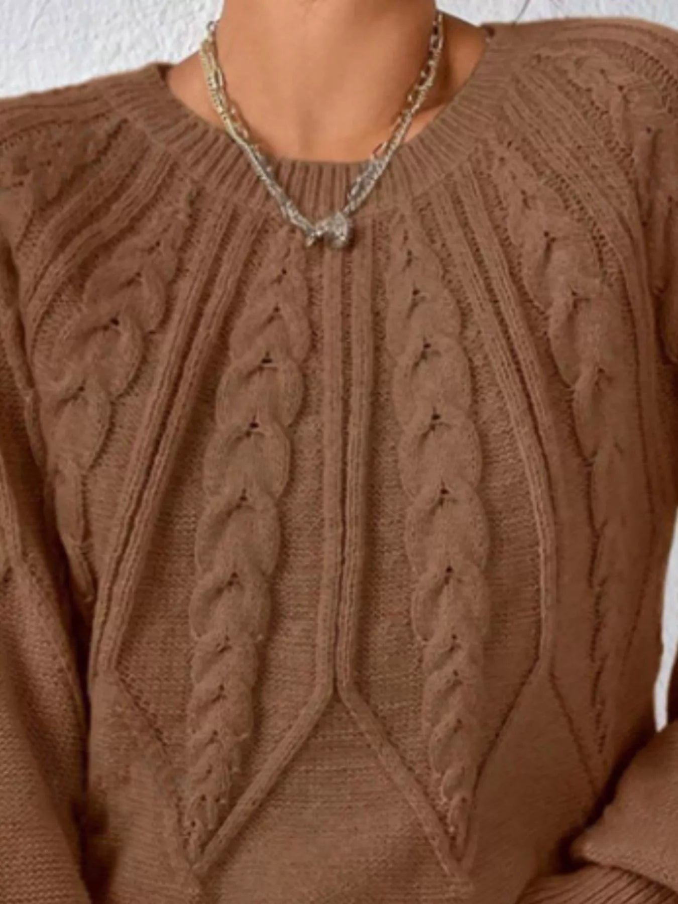 Cable Knit Long Sleeve Sweater 