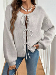 Tie-Front Long Sleeve Cardigan 