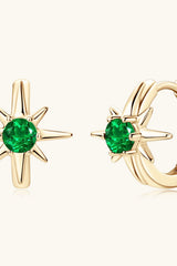 Lab-Grown Emerald Huggie Earrings 