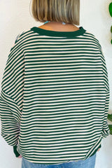LUCKY Striped Round Neck Long Sleeve Sweatshirt 