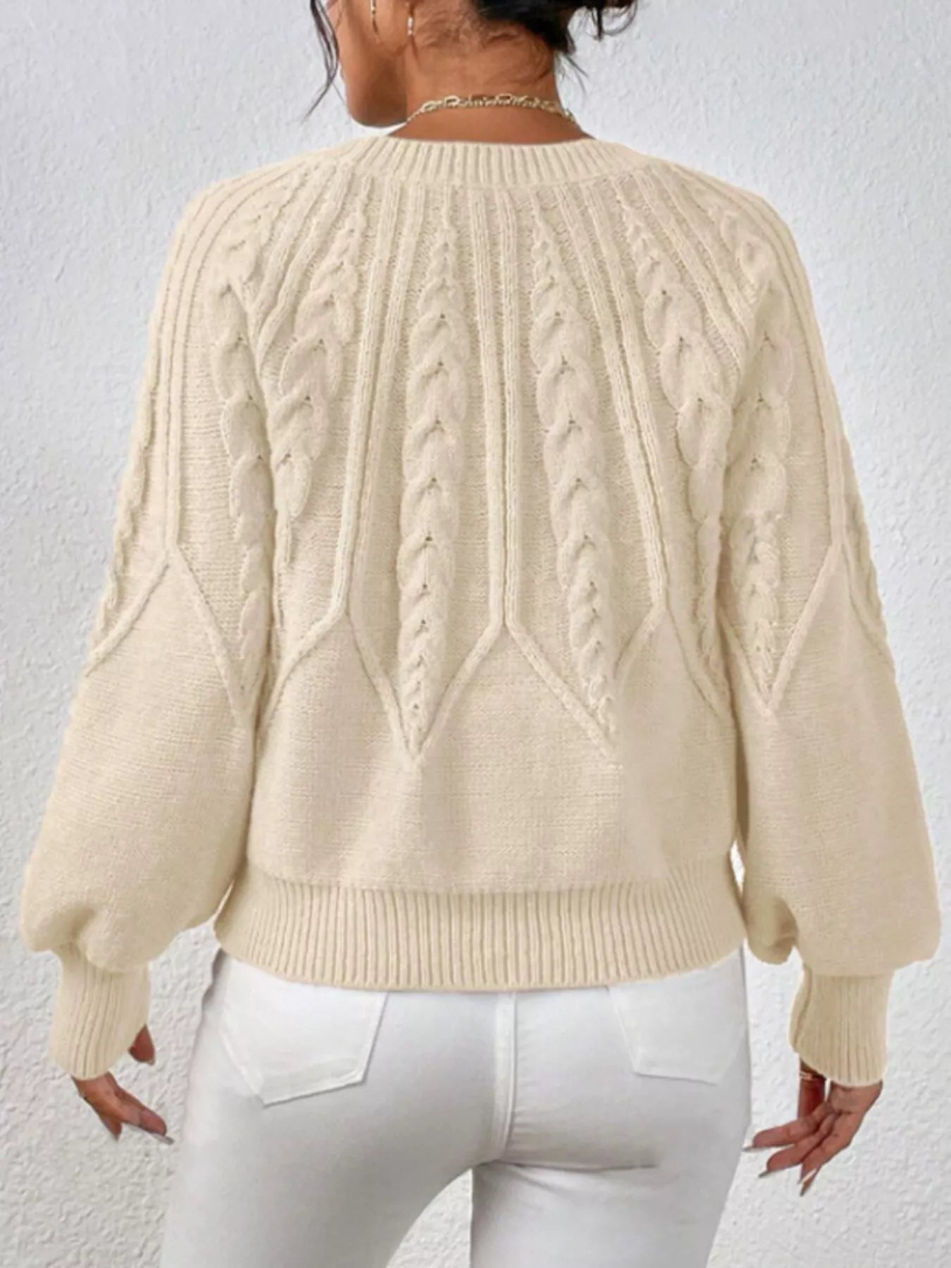 Cable Knit Long Sleeve Sweater 