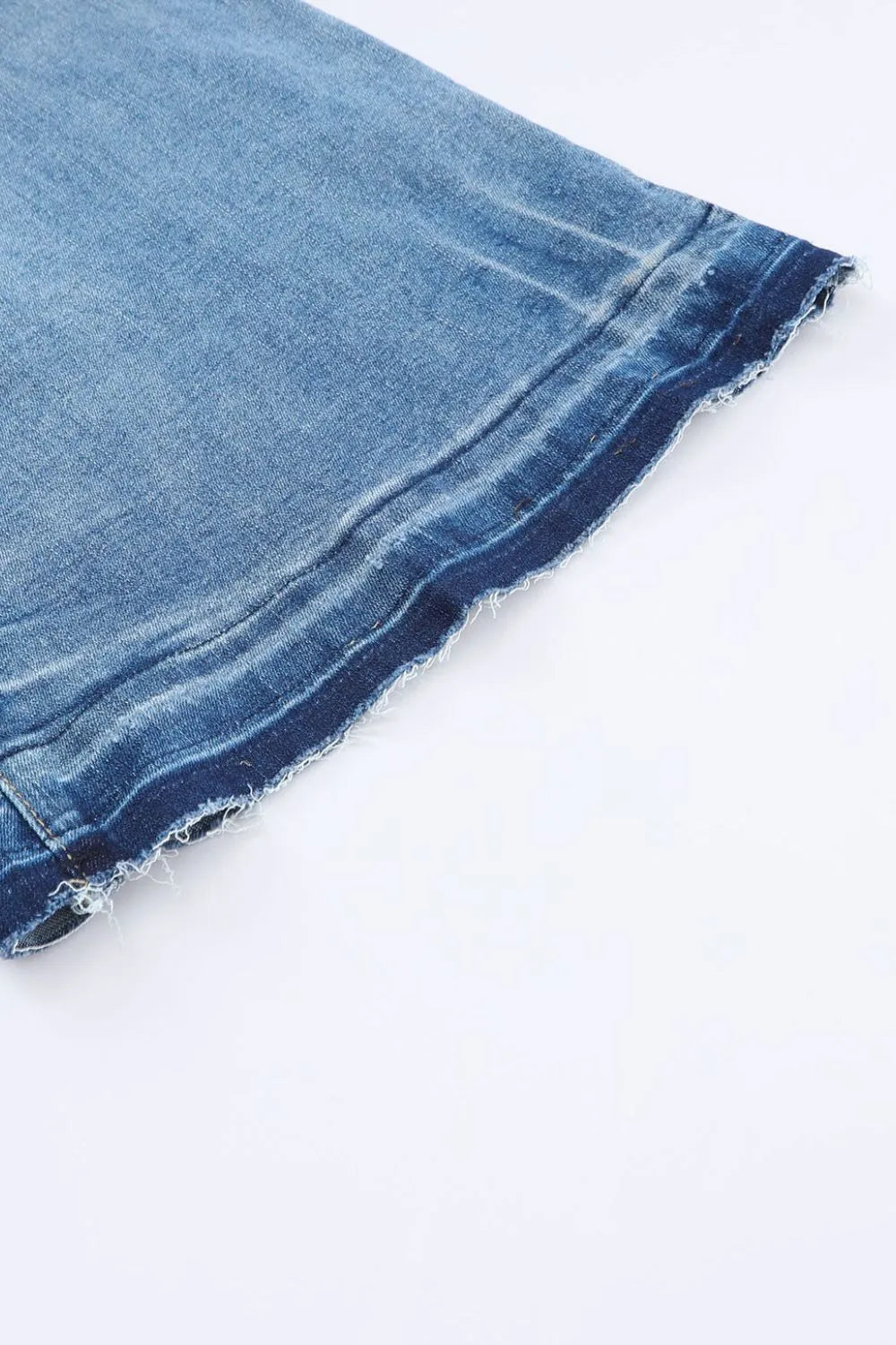 High Waist Button Fly Flared Jeans 