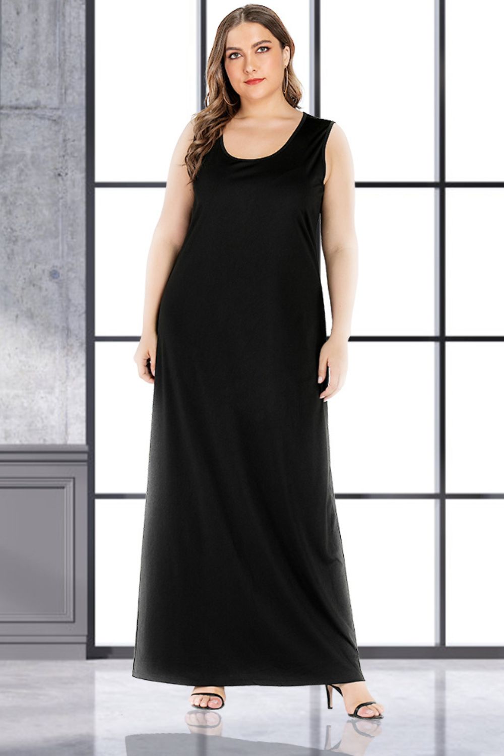 Plus Size Scoop Neck Maxi Tank Dress 