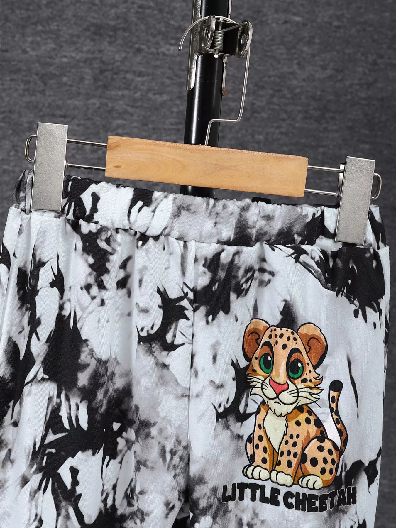 Children's Cheetah Tie-Dye Top and Pants Set 