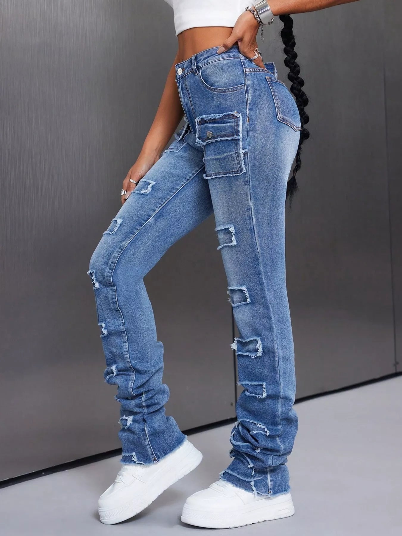 Men's Distressed Slim Fit Jeans 