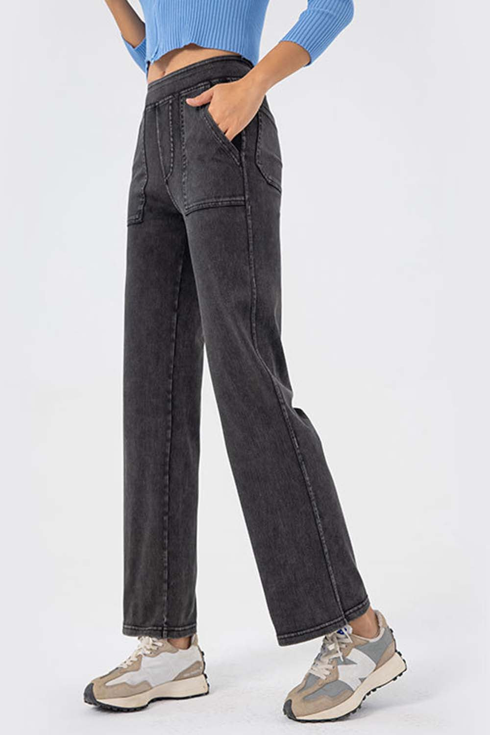 Pocketed Long Jeans 