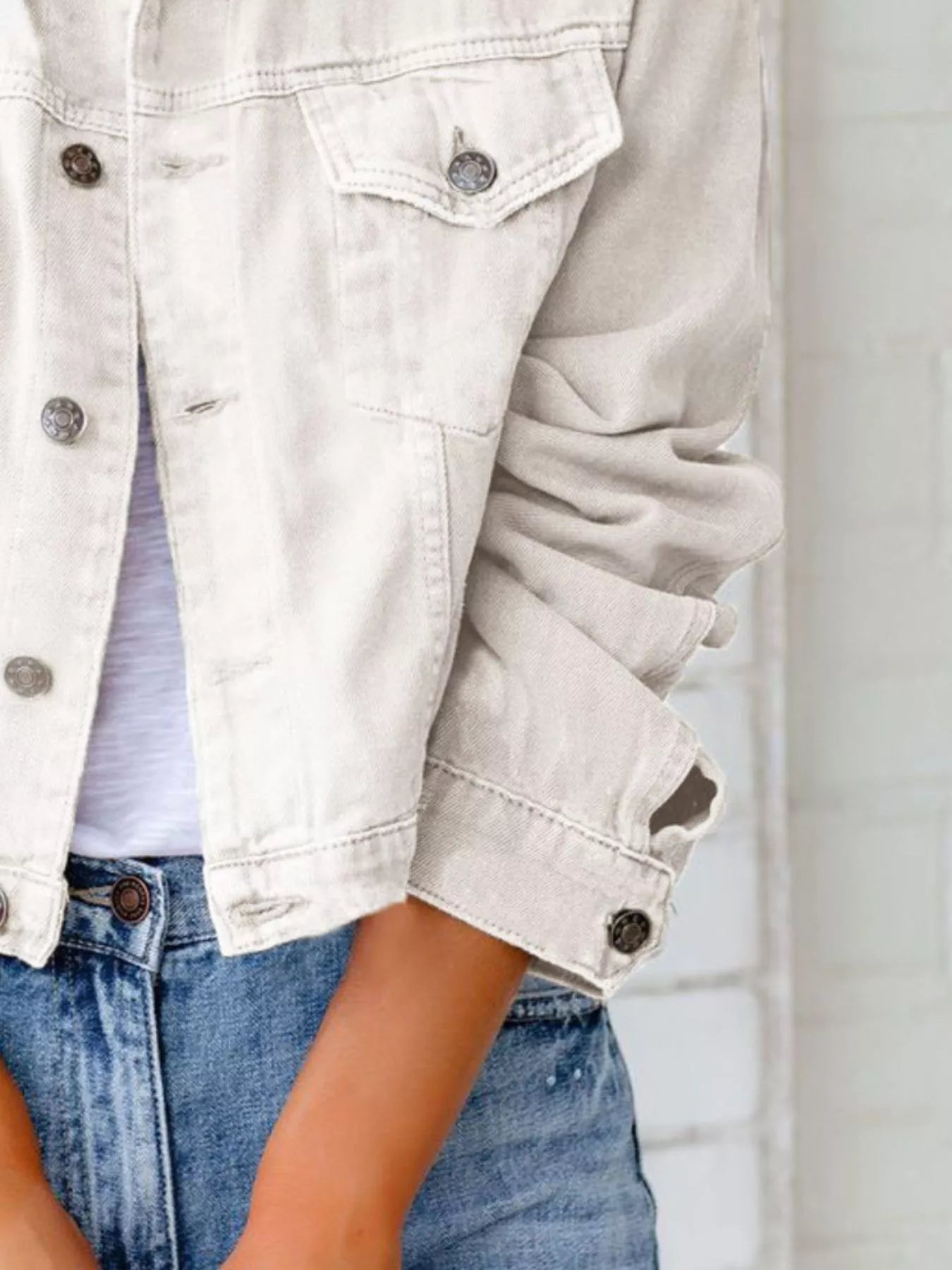 Button Up Long Sleeve Denim Jacket 