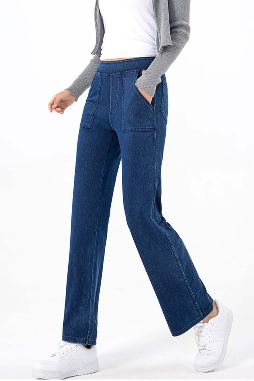 Pocketed Long Jeans 