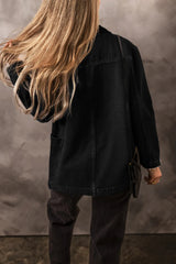 Pocketed Long Sleeve Denim Jacket 