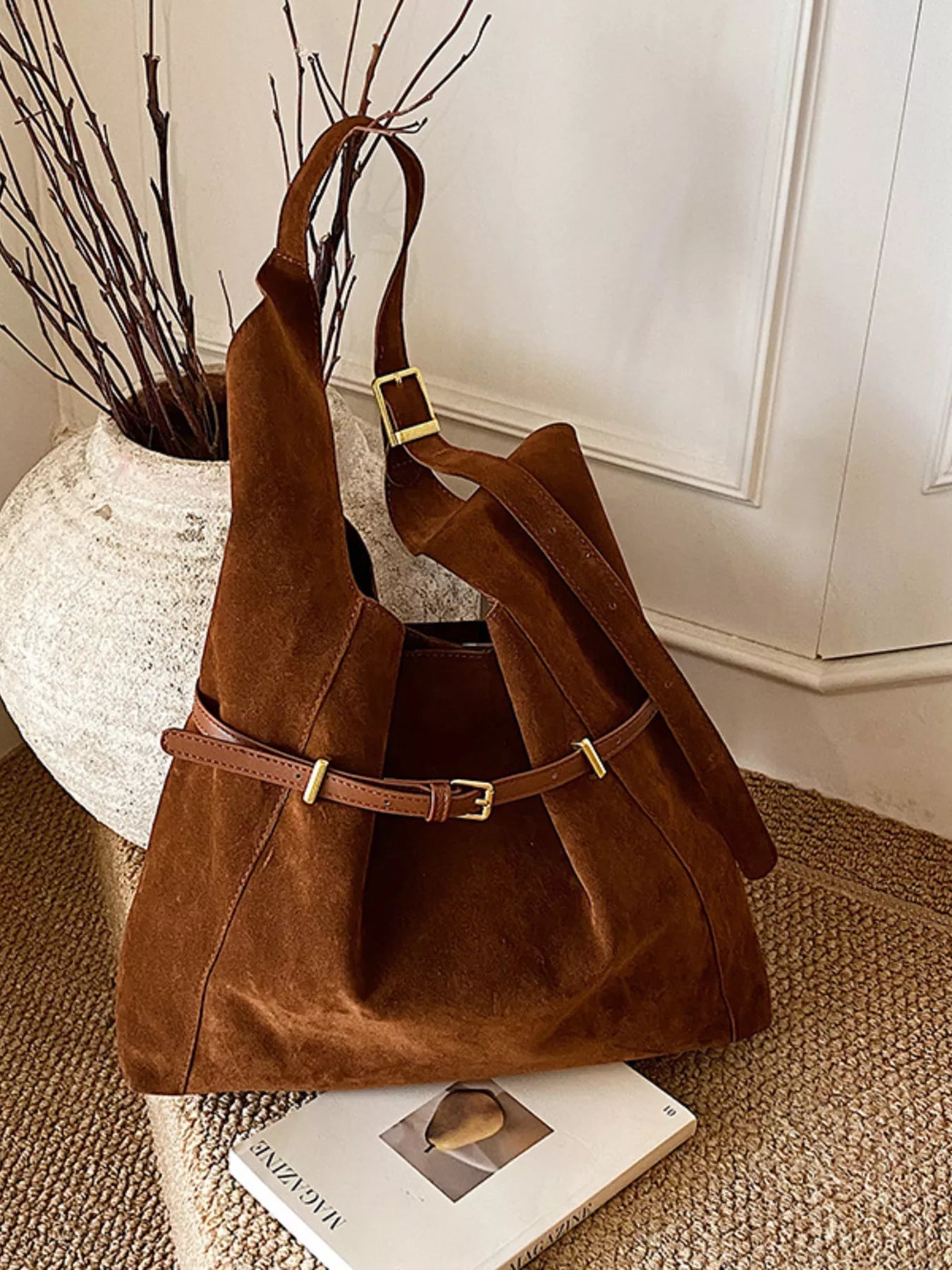 Buckle Adjustable Strap Shoulder Bag 