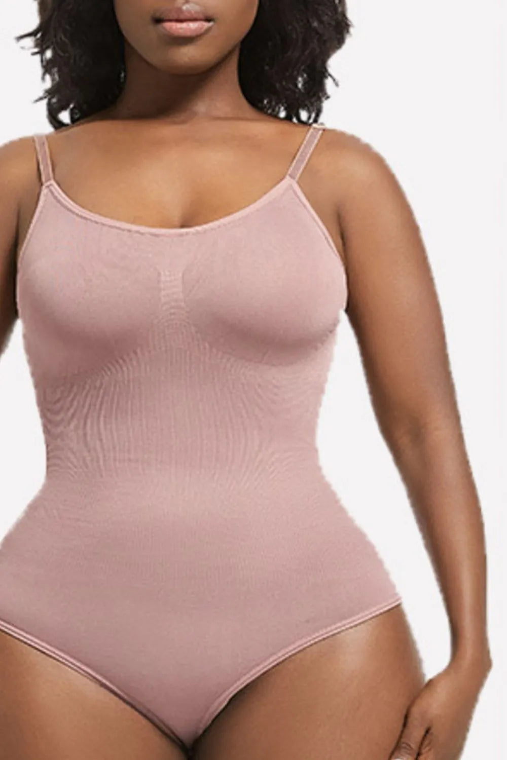 Full Size Scoop Neck Spaghetti Strap Shaping Bodysuit Plus Size 