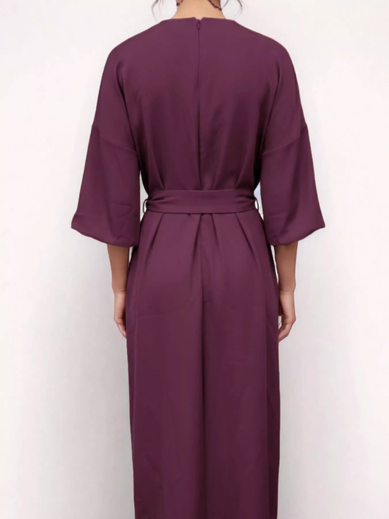 Round Neck 3/4 Sleeve Dress 