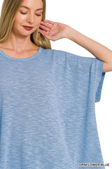 Zenana Oversized Slub Hacci Top 