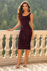 Sequin Sleeveless Slit Dress 