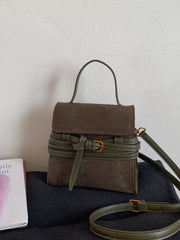 Suede Buckle Decor Crossbody Bag 