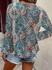 Paisley Print Long Sleeve Blouse 