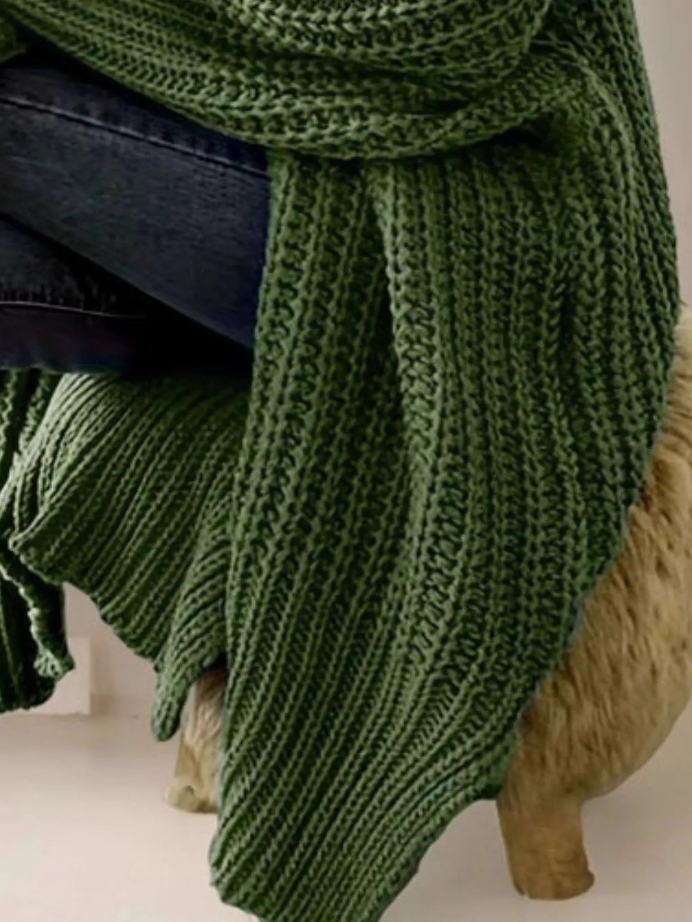 Chunky Knit Open Front Cardigan 