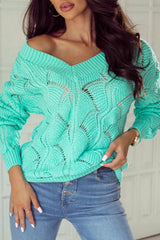 Elegant Texture V-Neck Knit Top 