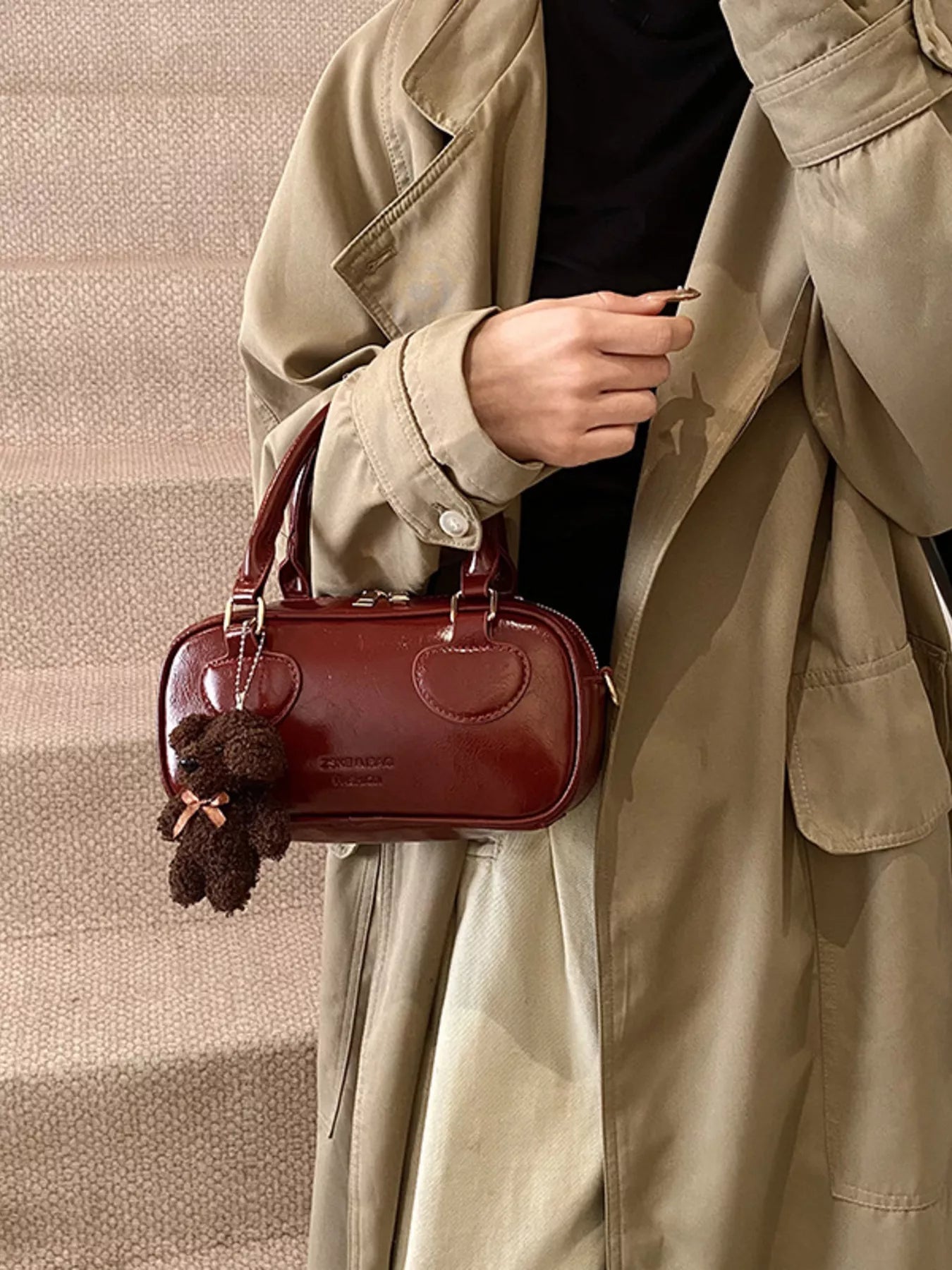 Vintage Style Crossbody Bag with Charm 