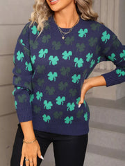 Lucky Clover Crew Neck Sweater 