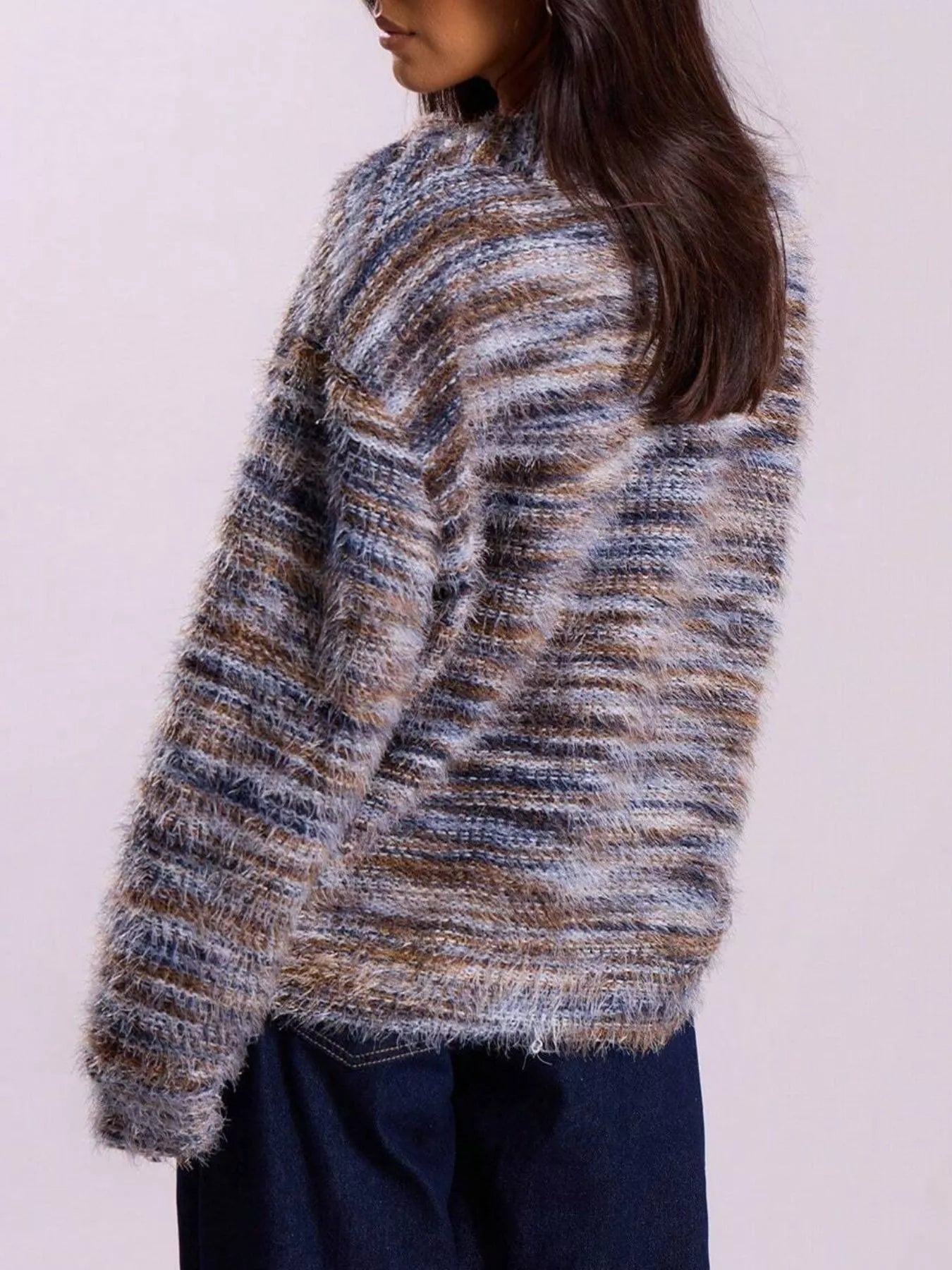 Chunky Knit V-Neck Button-Up Cardigan 